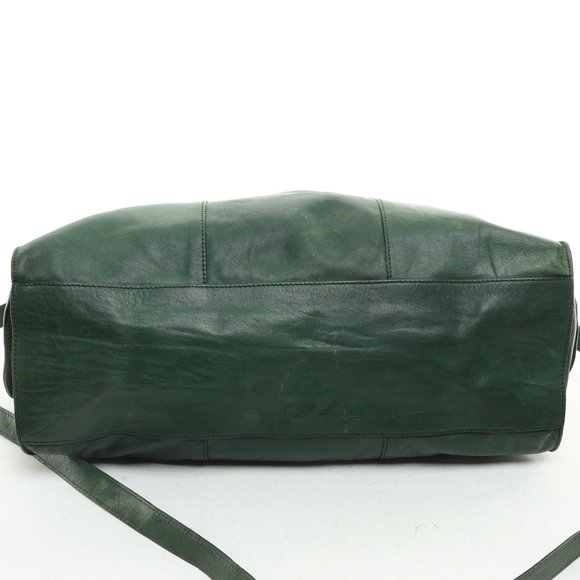 Vintage Francesco Biasia Green Leather Shoulder Bag Purse Crossbody • 16 x 9 x 5 - Picture 6 of 13